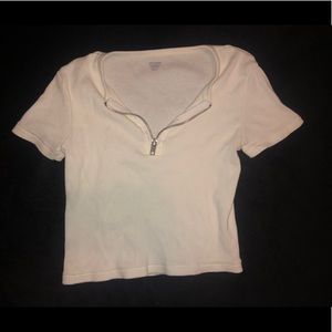 White Cropped Tee